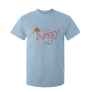 Funny Christmas Elf T Shirt For Kid I'm The Sassy Elf Family Matching TS11 Light Blue Print Your Wear