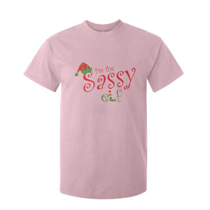 Funny Christmas Elf T Shirt For Kid I'm The Sassy Elf Family Matching TS11 Light Pink Print Your Wear
