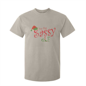 Funny Christmas Elf T Shirt For Kid I'm The Sassy Elf Family Matching TS11 Sand Print Your Wear