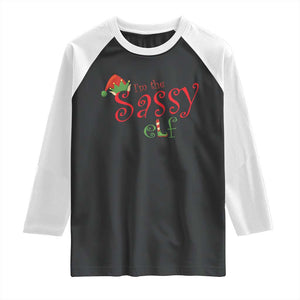 Funny Christmas Elf Raglan Shirt I'm The Sassy Elf Family Matching TS11 Black White Print Your Wear