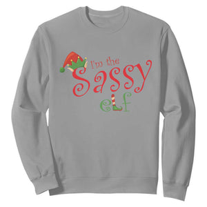 Funny Christmas Elf Sweatshirt I'm The Sassy Elf Family Matching TS11 Sport Gray Print Your Wear