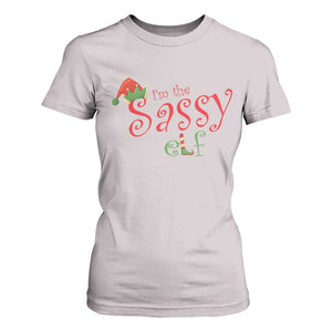 Funny Christmas Elf T Shirt For Women I'm The Sassy Elf Family Matching TS11 Ice Gray Print Your Wear