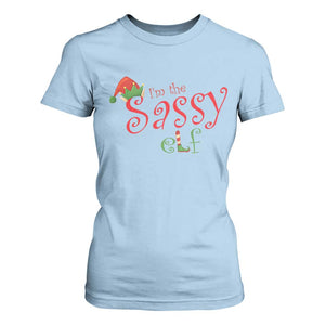 Funny Christmas Elf T Shirt For Women I'm The Sassy Elf Family Matching TS11 Light Blue Print Your Wear