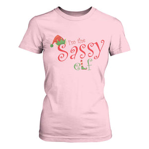 Funny Christmas Elf T Shirt For Women I'm The Sassy Elf Family Matching TS11 Light Pink Print Your Wear