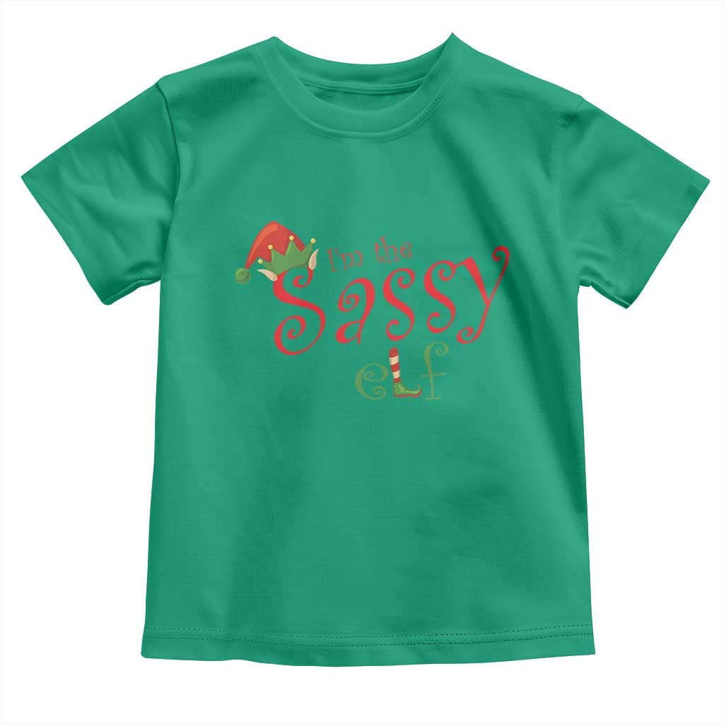 Funny Christmas Elf Toddler T Shirt I'm The Sassy Elf Family Matching TS11 Irish Green Print Your Wear