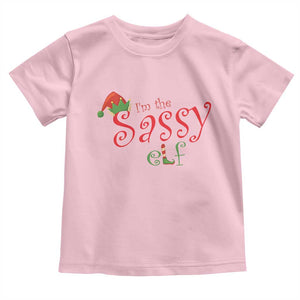 Funny Christmas Elf Toddler T Shirt I'm The Sassy Elf Family Matching TS11 Light Pink Print Your Wear