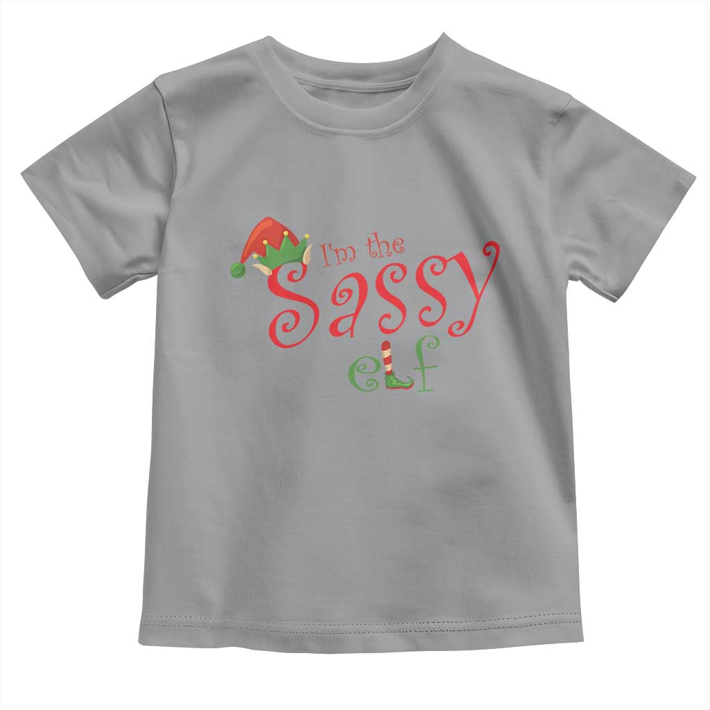 Funny Christmas Elf Toddler T Shirt I'm The Sassy Elf Family Matching TS11 Sport Gray Print Your Wear