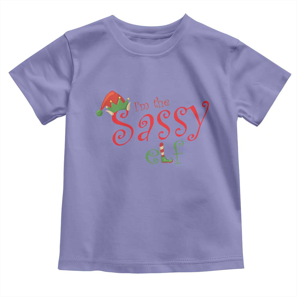Funny Christmas Elf Toddler T Shirt I'm The Sassy Elf Family Matching TS11 Violet Print Your Wear