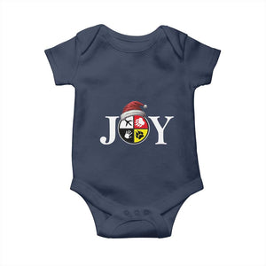 Christmas Native American Joy Medicine Wheel Santa Hat Baby Onesie TS11 Navy Print Your Wear