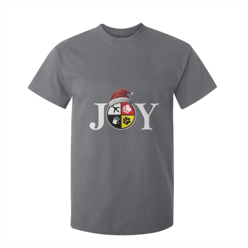 Christmas Native American Joy Medicine Wheel Santa Hat T Shirt For Kid TS11 Charcoal Print Your Wear