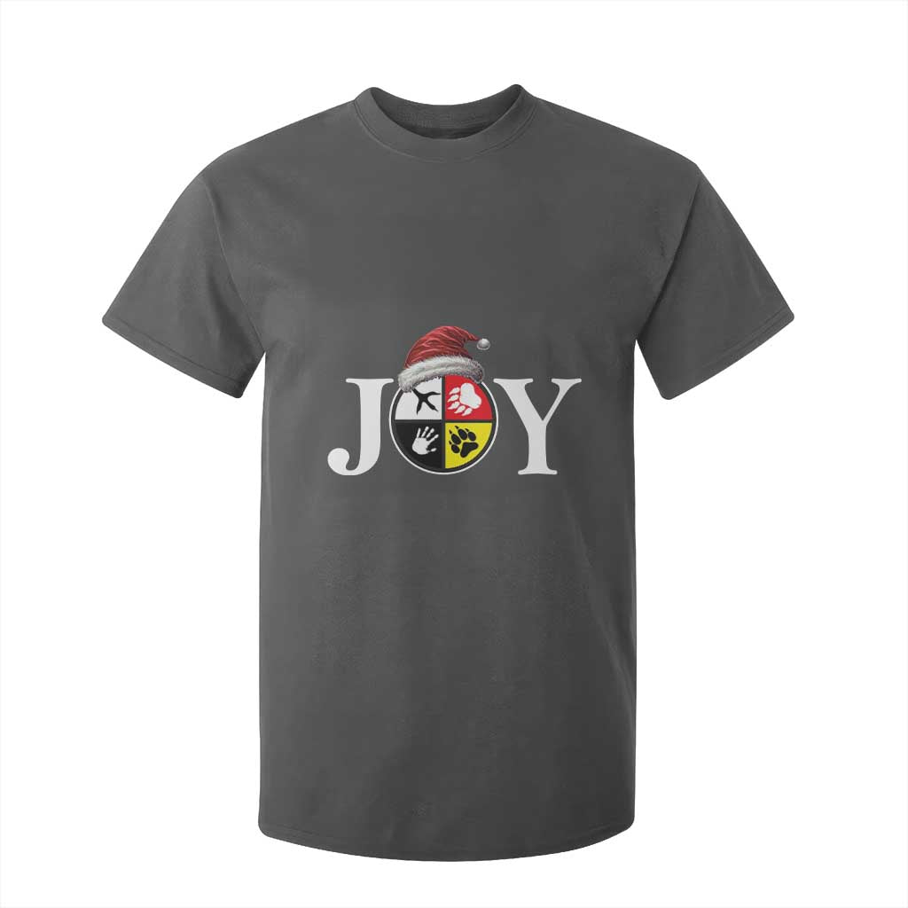 Christmas Native American Joy Medicine Wheel Santa Hat T Shirt For Kid TS11 Dark Heather Print Your Wear