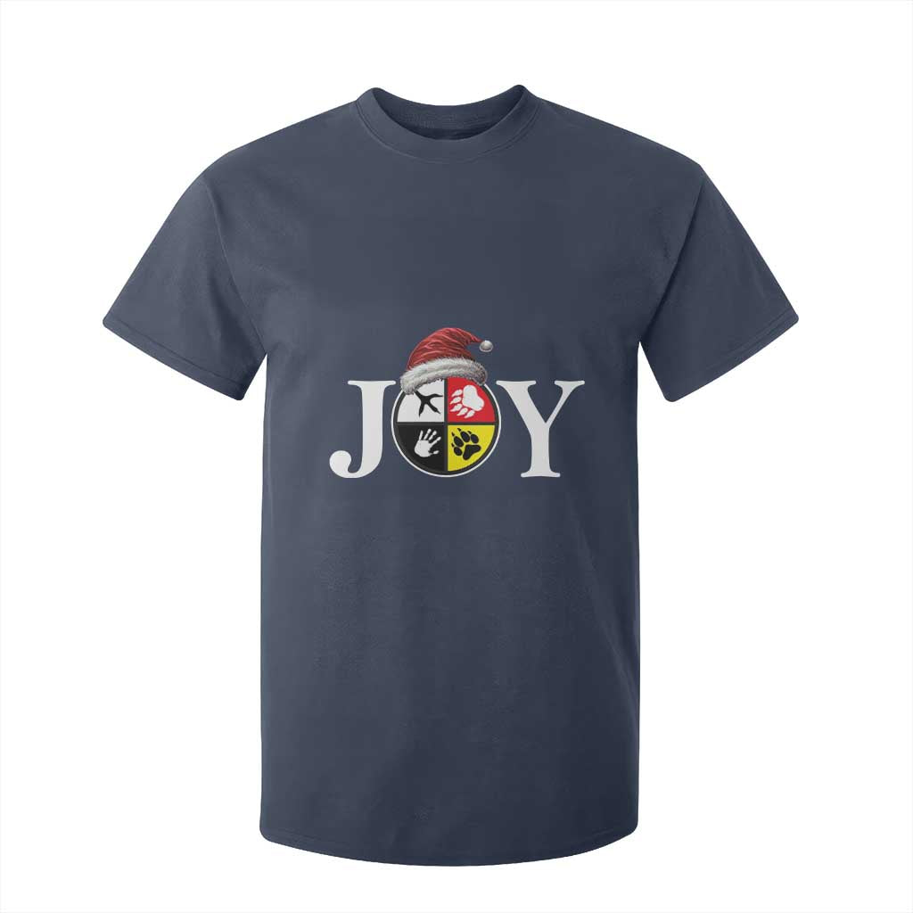 Christmas Native American Joy Medicine Wheel Santa Hat T Shirt For Kid TS11 Navy Print Your Wear