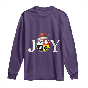 Christmas Native American Joy Medicine Wheel Santa Hat Long Sleeve Shirt TS11 Purple Print Your Wear