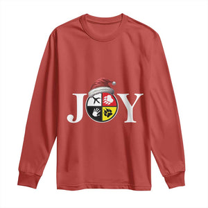Christmas Native American Joy Medicine Wheel Santa Hat Long Sleeve Shirt TS11 Red Print Your Wear