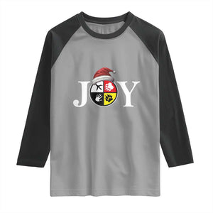 Christmas Native American Joy Medicine Wheel Santa Hat Raglan Shirt TS11 Sport Gray Black Print Your Wear