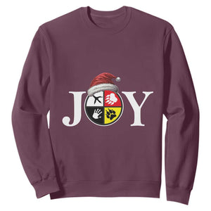 Christmas Native American Joy Medicine Wheel Santa Hat Sweatshirt TS11 Maroon Print Your Wear