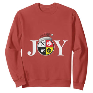 Christmas Native American Joy Medicine Wheel Santa Hat Sweatshirt TS11 Red Print Your Wear