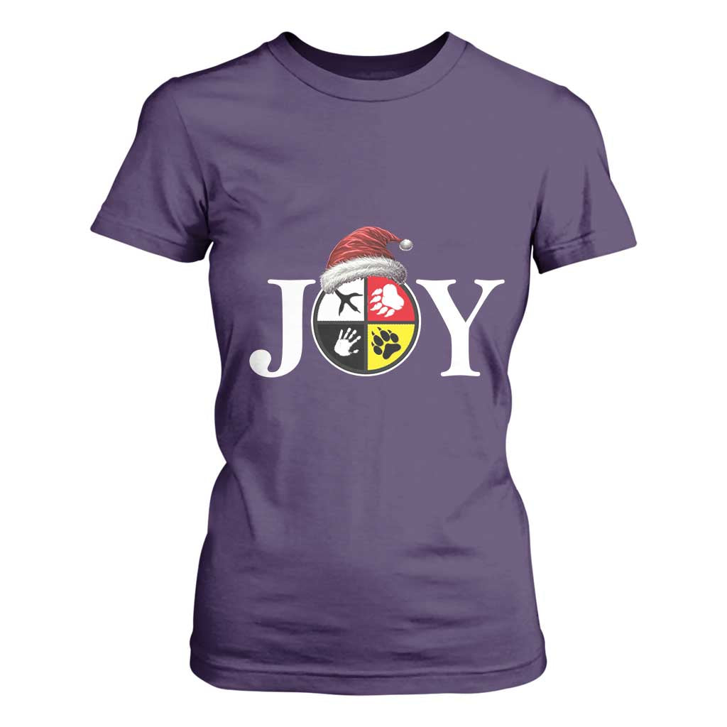 Christmas Native American Joy Medicine Wheel Santa Hat T Shirt For Women TS11 Purple Print Your Wear