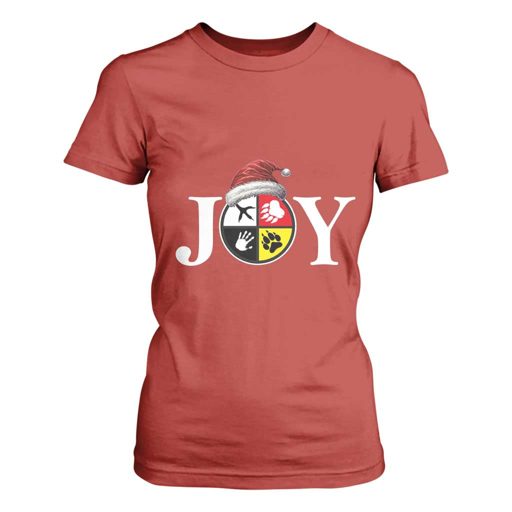 Christmas Native American Joy Medicine Wheel Santa Hat T Shirt For Women TS11 Red Print Your Wear