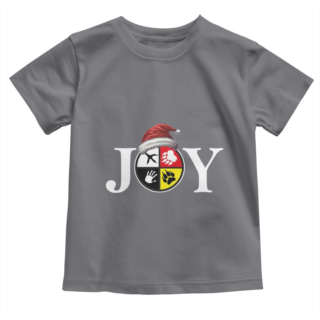 Christmas Native American Joy Medicine Wheel Santa Hat Toddler T Shirt TS11 Charcoal Print Your Wear