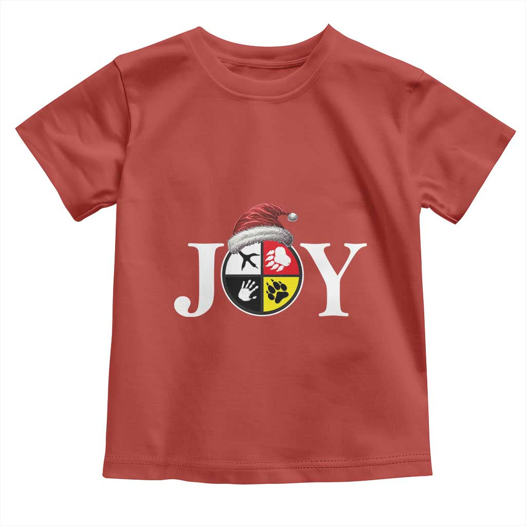 Christmas Native American Joy Medicine Wheel Santa Hat Toddler T Shirt TS11 Red Print Your Wear
