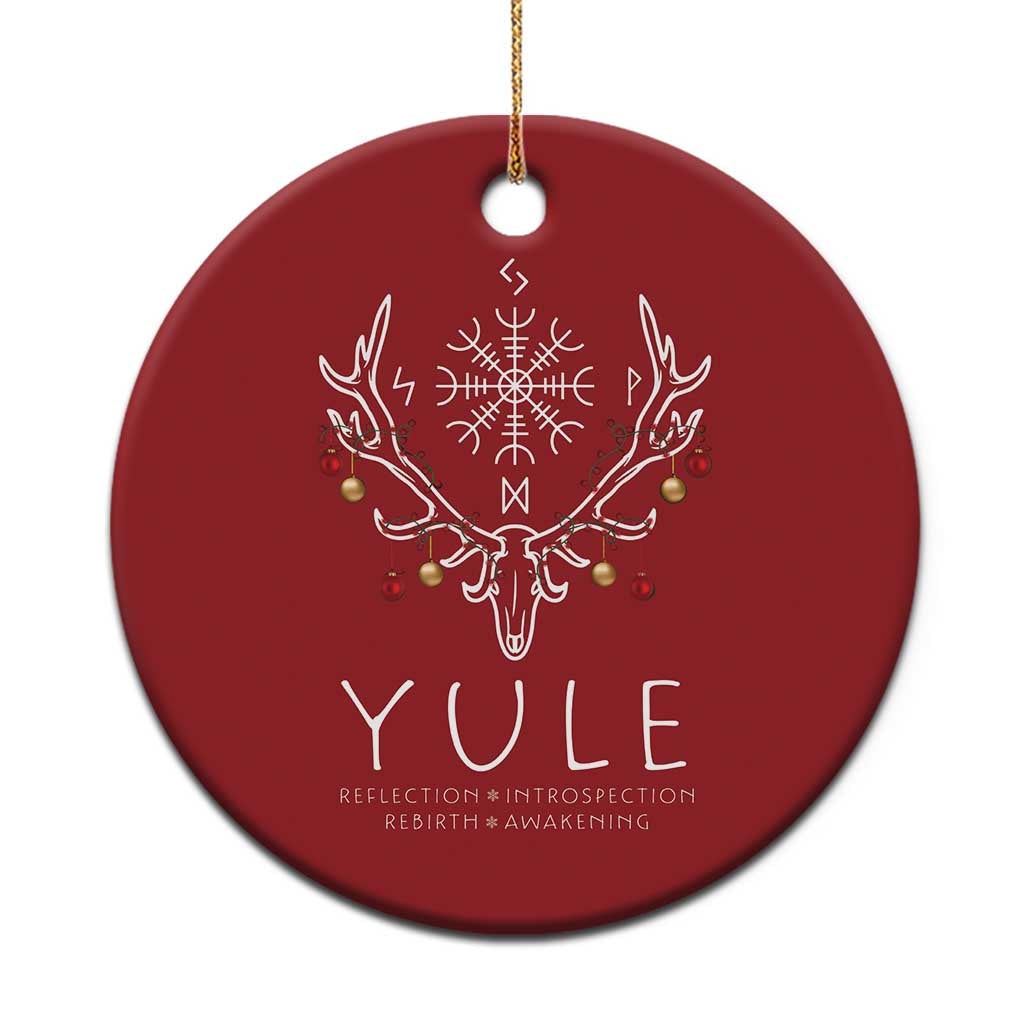 Yule Pagan Christmas Ornament Reflection Introspection Rebirth Awakening Vegvísir Symbol TS11 Print Your Wear