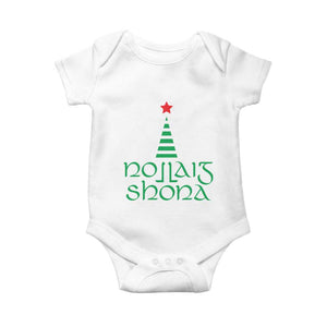 Funny Irish Gaelic Christmas Nollaig Shona Baby Onesie Xmas Tree TS11 White Print Your Wear