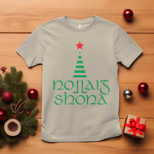 Funny Irish Gaelic Christmas Nollaig Shona T Shirt Xmas Tree TS11 Sand Print Your Wear