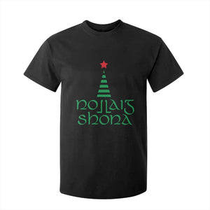 Funny Irish Gaelic Christmas Nollaig Shona T Shirt For Kid Xmas Tree TS11 Black Print Your Wear