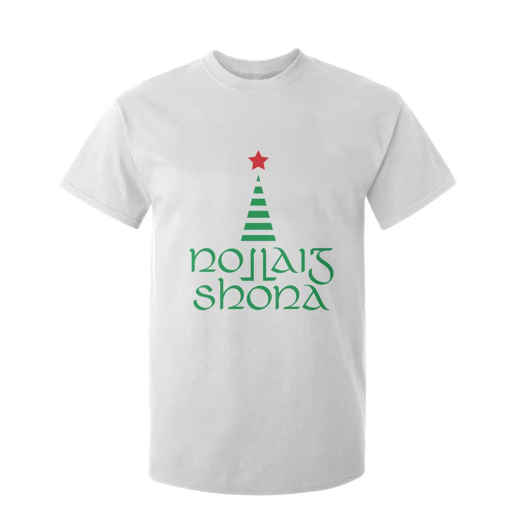 Funny Irish Gaelic Christmas Nollaig Shona T Shirt For Kid Xmas Tree TS11 White Print Your Wear