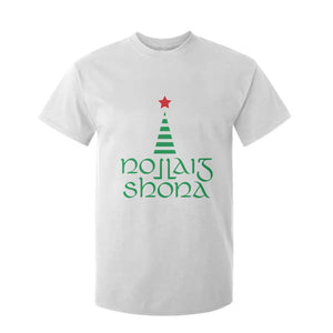 Funny Irish Gaelic Christmas Nollaig Shona T Shirt For Kid Xmas Tree TS11 White Print Your Wear