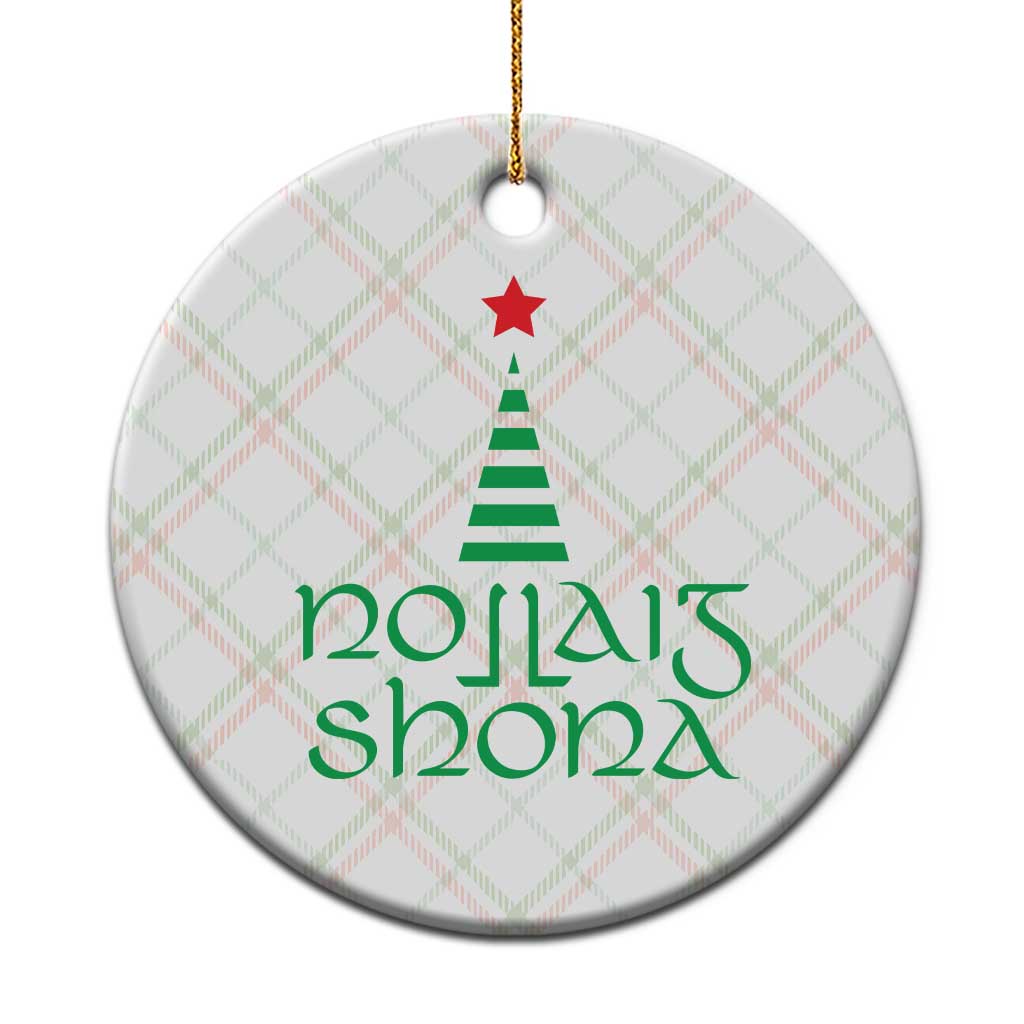 Funny Irish Gaelic Christmas Nollaig Shona Ceramic Ornament Xmas Tree TS11 1pc Christmas Plaid Print Your Wear
