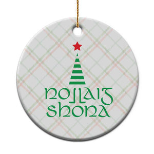 Funny Irish Gaelic Christmas Nollaig Shona Ceramic Ornament Xmas Tree TS11 1pc Christmas Plaid Print Your Wear