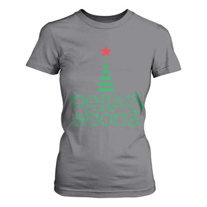 Funny Irish Gaelic Christmas Nollaig Shona T Shirt For Women Xmas Tree TS11 Charcoal Print Your Wear