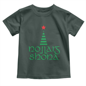 Funny Irish Gaelic Christmas Nollaig Shona Toddler T Shirt Xmas Tree TS11 Dark Forest Green Print Your Wear