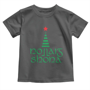 Funny Irish Gaelic Christmas Nollaig Shona Toddler T Shirt Xmas Tree TS11 Dark Heather Print Your Wear