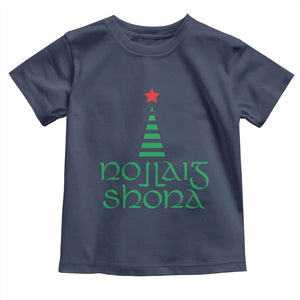 Funny Irish Gaelic Christmas Nollaig Shona Toddler T Shirt Xmas Tree TS11 Navy Print Your Wear
