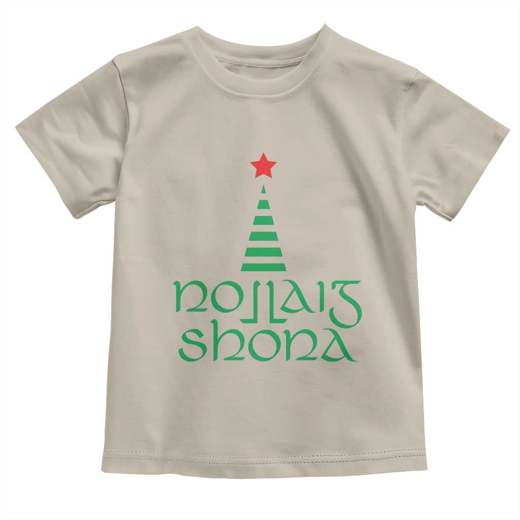 Funny Irish Gaelic Christmas Nollaig Shona Toddler T Shirt Xmas Tree TS11 Sand Print Your Wear