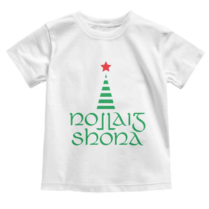 Funny Irish Gaelic Christmas Nollaig Shona Toddler T Shirt Xmas Tree TS11 White Print Your Wear