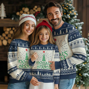 Funny Irish Gaelic Xmas Nollaig Shona Ugly Christmas Sweater Xmas Tree TS11 Navy Print Your Wear