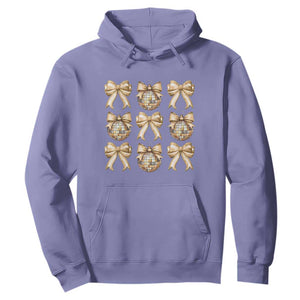 Coquette Happy New Year 2025 Gold Bow Hoodie TS11 Violet Print Your Wear