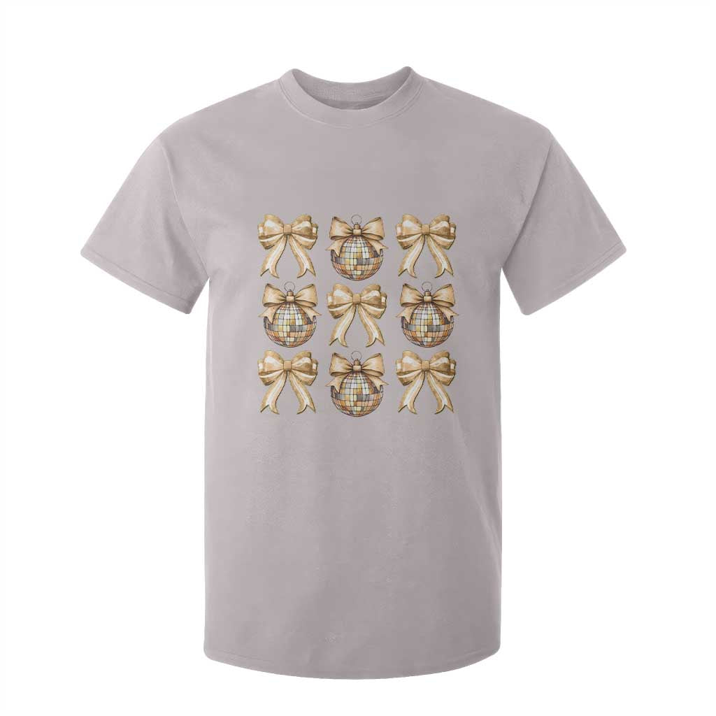 Coquette Happy New Year 2025 Gold Bow T Shirt For Kid TS11 Ice Gray Print Your Wear