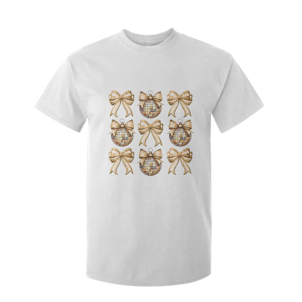 Coquette Happy New Year 2025 Gold Bow T Shirt For Kid TS11 White Print Your Wear