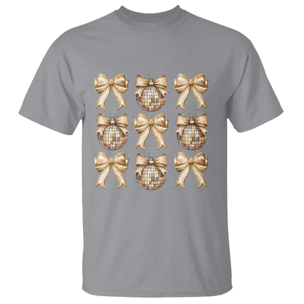 Coquette Happy New Year 2025 Gold Bow T Shirt TS11 Sport Gray Print Your Wear