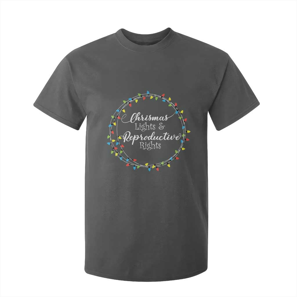 Funny Christmas Lights And Reproductive Rights T Shirt For Kid Led Light TS11 Dark Heather Print Your Wear