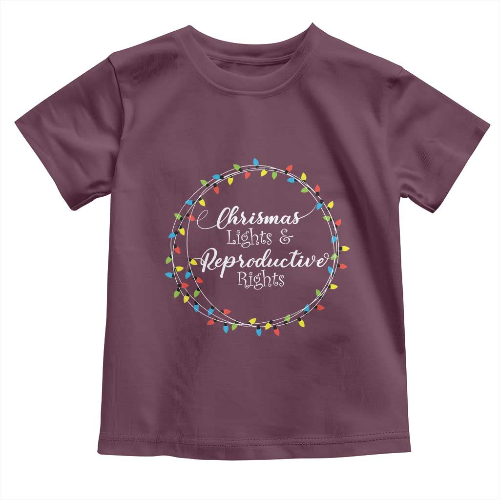 Funny Christmas Lights And Reproductive Rights Toddler T Shirt Led Light TS11 Maroon Print Your Wear