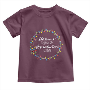 Funny Christmas Lights And Reproductive Rights Toddler T Shirt Led Light TS11 Maroon Print Your Wear