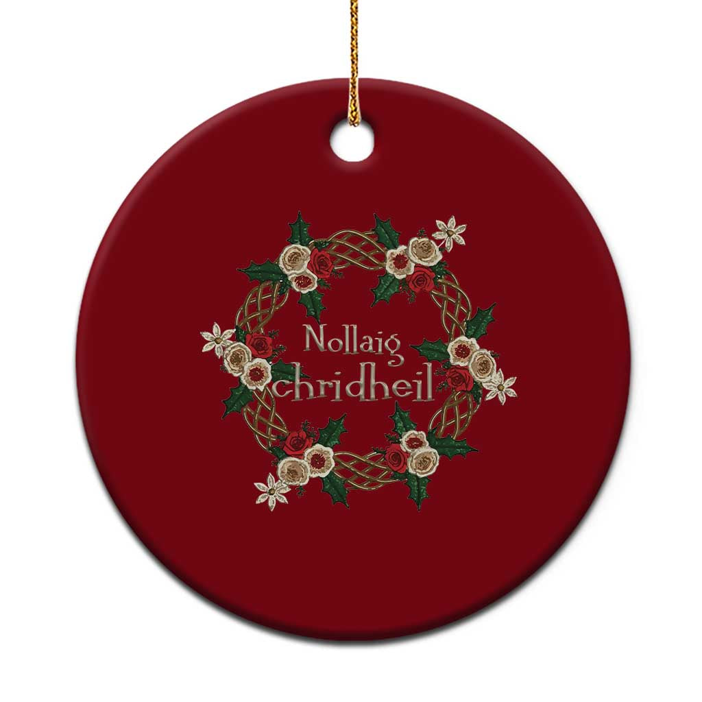 Scottish Celtic Christmas Nollaig Chridheil Ceramic Ornament Xmas Wreath TS11 1pc Red Print Your Wear