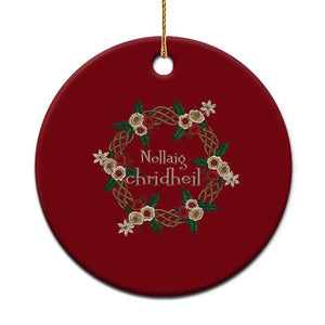 Scottish Celtic Christmas Nollaig Chridheil Ceramic Ornament Xmas Wreath TS11 1pc Red Print Your Wear