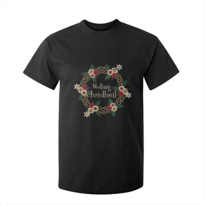 Scottish Celtic Christmas Nollaig Chridheil T Shirt For Kid Xmas Wreath TS11 Black Print Your Wear
